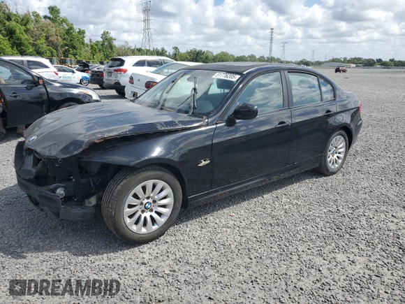 2009 BMW 3 Series 328i with VIN WBAPH77519NM28190, listed as a Copart auction lot 51776205 with 90,044 mi miles and Salvage Title. Bid and sale history available at carsss.com. Image 1.