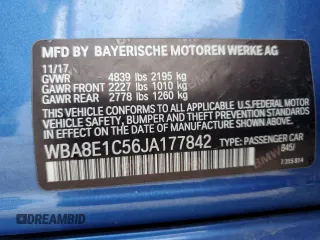 2018 BMW 3 Series 330e iPerformance with VIN WBA8E1C56JA177842, listed as a Copart auction lot 51521695 with 80,665 mi miles and Salvage Title. Bid and sale history available at carsss.com. Image 12.