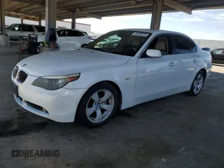 2007 BMW 5 Series 525i with VIN WBANE53597CW62340, listed as a Copart auction lot 49830815 with 188,016 mi miles and Clean Title. Bid and sale history available at carsss.com. Image 1.