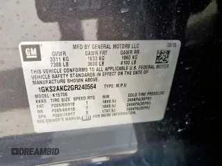 2016 GMC Yukon SLE with VIN 1GKS2AKC2GR240564, listed as a Copart auction lot 46847445 with 134,986 mi miles and Salvage Title. Bid and sale history available at carsss.com. Image 13.
