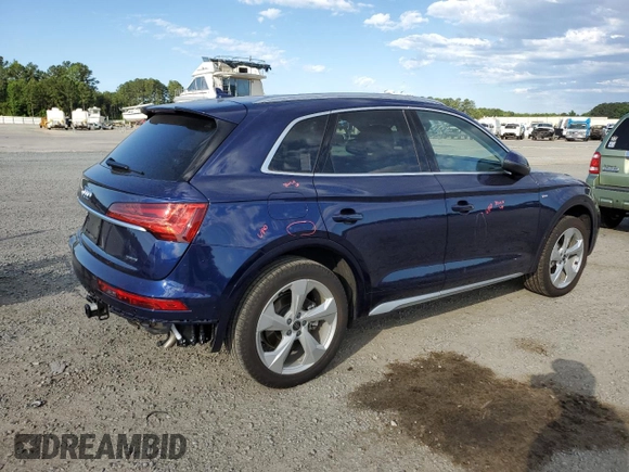 2024 Audi Q5 S line Premium Plus with VIN WA1EAAFY7R2088014, listed as a Copart auction lot 57325045 with 5,231 mi miles and Salvage title. Bid and sale history available at DreamBid. Image 3.