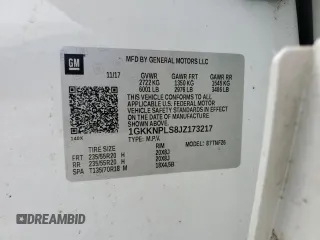 2018 GMC Acadia Denali with VIN 1GKKNPLS8JZ173217, listed as a Copart auction lot 59112845 with 115,378 mi miles and Salvage title. Bid and sale history available at DreamBid. Image 14.