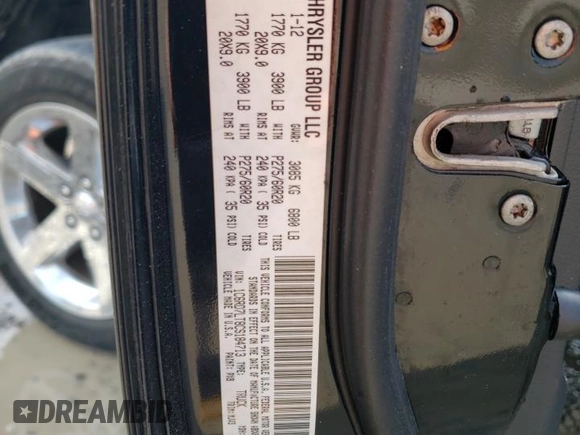 2012 Ram 1500 Big Horn with VIN 1C6RD7LT8CS184713, listed as a Copart auction lot 68214784 with 256,658 mi miles and Salvage Title. Bid and sale history available at carsss.com. Image 13.