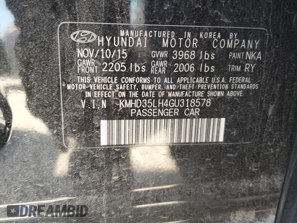 2016 Hyundai Elantra GT with VIN KMHD35LH4GU318578, listed as a Copart auction lot 73292584 with 0 mi miles and Salvage Title. Bid and sale history available at carsss.com. Image 13.