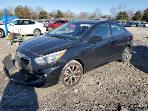 2017 Hyundai Accent Value Edition with VIN KMHCT4AE3HU348431, listed as a Copart auction lot 48126135 with 121,965 mi miles and Salvage Title. Bid and sale history available at carsss.com. Image 1.