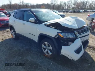 2018 Jeep Compass Latitude z VIN 3C4NJDBB9JT436746, wystawiony jako IAAI lot #41857850 z przebiegiem 126 610 mil mil oraz . Historia ofert i sprzedaży dostępna na DreamBid. Obrazek 1.
