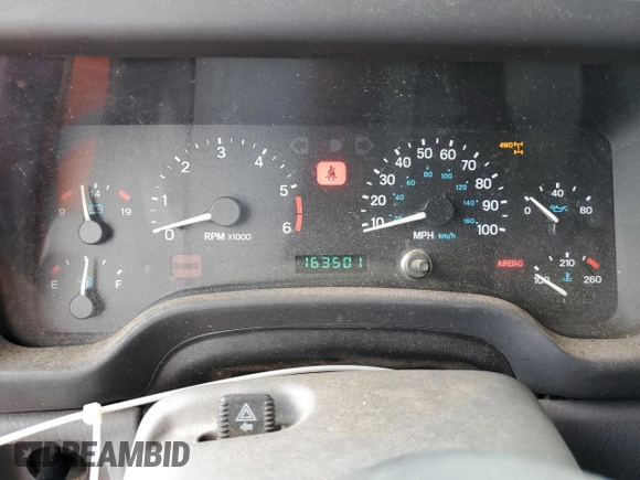 1997 Jeep Wrangler Sport with VIN 1J4FY19S6VP541852, listed as a Copart auction lot 48047235 with 163,501 mi miles and Salvage Title. Bid and sale history available at carsss.com. Image 9.