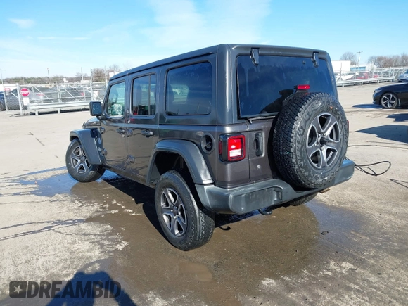 2019 Jeep Wrangler Unlimited Sport S with VIN 1C4HJXDG5KW505015, listed as a IAAI auction lot 41560088 with 54,193 mi miles and . Bid and sale history available at DreamBid. Image 3.