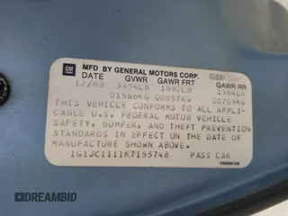 1989 Chevrolet Cavalier with VIN 1G1JC1111K7155748, listed as a Copart auction lot 41762065 with 31,649 mi miles and Clean Title. Bid and sale history available at DreamBid. Image 12.