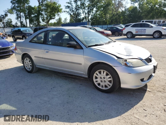 2005 Honda Civic Cpe LX with VIN 1HGEM22535L020118, listed as a Copart auction lot 52346185 with 148,777 mi miles and Salvage Title. Bid and sale history available at carsss.com. Image 4.