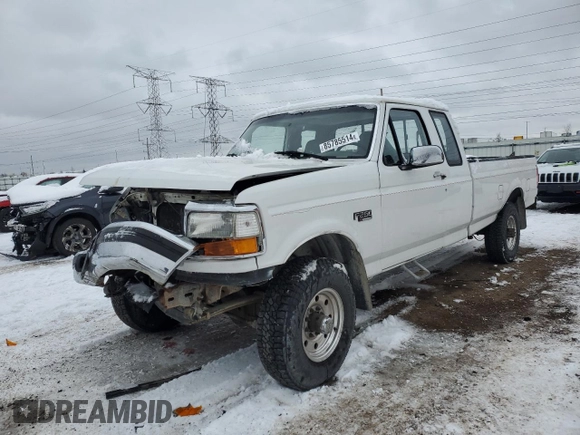 1994 Ford F-250 with VIN 1FTHX26M6RKB49759, listed as a Copart auction lot 85785514 with 371,640 mi miles and Salvage Title. Bid and sale history available at carsss.com. Image 1.