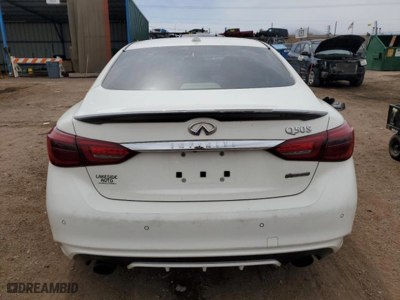 2019 Infiniti Q50 3.0t LUXE with VIN JN1EV7AP2KM540623, listed as a Copart auction lot 50706915 with 64,940 mi miles and Salvage Title. Bid and sale history available at carsss.com. Image 6.