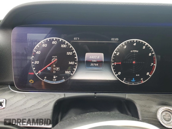2020 Mercedes-Benz E 350 with VIN W1KZF8EB6LA819680, listed as a Copart auction lot 58715225 with 35,764 mi miles and Salvage title. Bid and sale history available at DreamBid. Image 9.