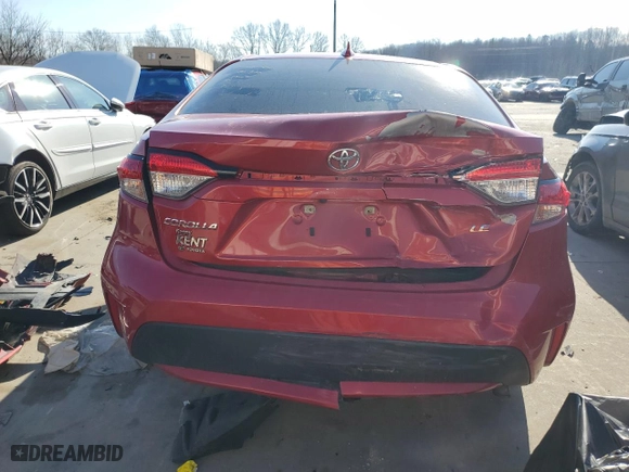 2021 Toyota Corolla LE with VIN 5YFEPMAE1MP184265, listed as a Copart auction lot 85900514 with 121,831 mi miles and Salvage Title. Bid and sale history available at carsss.com. Image 6.