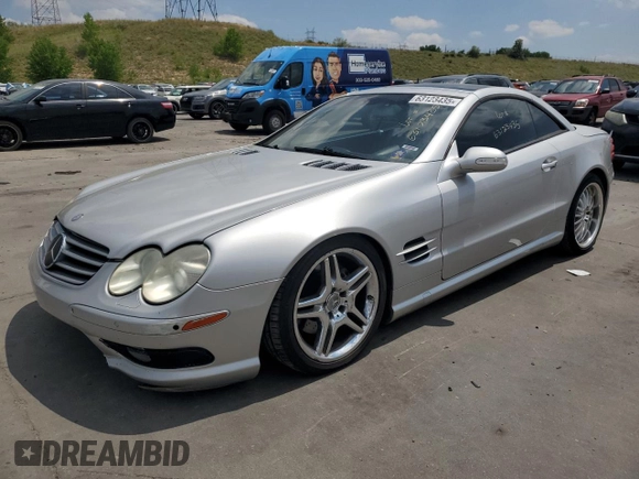 2003 Mercedes-Benz SL 500 with VIN WDBSK75F83F032154, listed as a Copart auction lot 63123435 with 123,359 mi miles and Clean title. Bid and sale history available at DreamBid. Image 1.