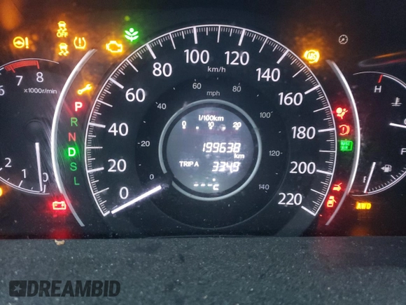 2015 Honda CR-V LX with VIN 2HKRM4H37FH131181, listed as a Copart auction lot 80125444 with 199,638 mi miles and Salvage Title. Bid and sale history available at DreamBid. Image 9.