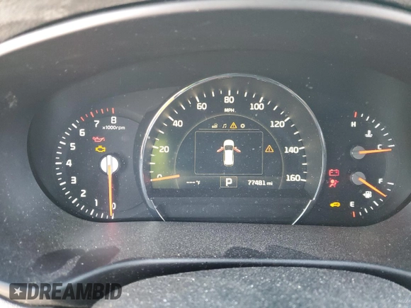 2018 Kia Sorento EX with VIN 5XYPH4A53JG410196, listed as a Copart auction lot 89075895 with 77,481 mi miles and Salvage Title. Bid and sale history available at DreamBid. Image 9.