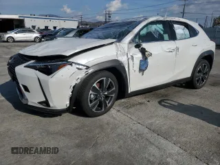 2025 Lexus UX with VIN JTHYBJAHXS2013108, listed as a Copart auction lot 45136895 with 1,350 mi miles and Salvage title. Bid and sale history available at DreamBid. Image 1.