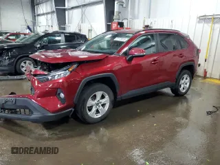 2021 Toyota RAV4 XLE with VIN 2T3P1RFV0MW206150, listed as a Copart auction lot 57172615 with 55,051 mi miles and Salvage title. Bid and sale history available at DreamBid. Image 1.