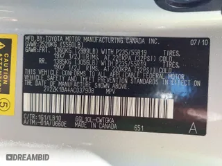 2010 Lexus RX 350 with VIN 2T2ZK1BA4AC037908, listed as a IAAI auction lot 41837351 with 283,483 mi miles. Bid and sale history available at carsss.com. Image 9.
