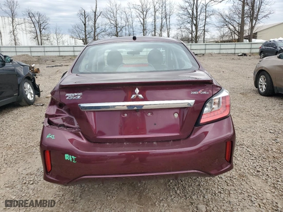 2024 Mitsubishi Mirage G4 ES with VIN ML32FUFJ4RHF00763, listed as a Copart auction lot 52676475 with 37,606 mi miles and Salvage Title. Bid and sale history available at carsss.com. Image 6.