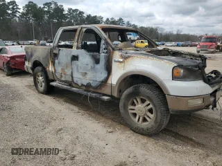 2005 Ford F-150 XLT with VIN 1FTPW14565KD60040, listed as a Copart auction lot 46543595 with 0 mi miles and Salvage Title. Bid and sale history available at carsss.com. Image 4.