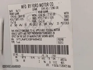 2011 Ford Ranger XLT with VIN 1FTLR4FEXBPA69432, listed as a IAAI auction lot 41614816 with 198,927 mi miles. Bid and sale history available at carsss.com. Image 9.