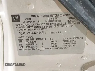 2010 Buick Enclave CXL 1XL with VIN 5GALRBED2AJ114718, listed as a IAAI auction lot 42002595 with 179,603 mi miles and . Bid and sale history available at DreamBid. Image 9.