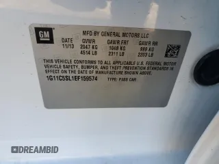 2014 Chevrolet Malibu LT with VIN 1G11C5SL1EF159574, listed as a Copart auction lot 79044274 with 45,699 mi miles and Salvage Title. Bid and sale history available at DreamBid. Image 13.