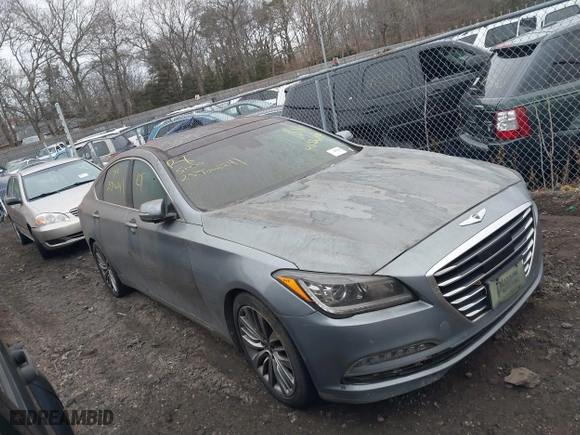 2015 Hyundai Genesis 5.0L with VIN KMHGN4JF7FU054578, listed as a IAAI auction lot 41726190 with 999,999 mi miles. Bid and sale history available at carsss.com. Image 12.