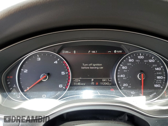 2014 Audi A6 Prestige with VIN WAUHMAFC0EN046966, listed as a Copart auction lot 56221765 with 112,042 mi miles and Clean title. Bid and sale history available at DreamBid. Image 9.