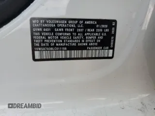 2020 Volkswagen Passat SE z VIN 1VWSA7A38LC011156, wystawiony jako Copart lot #55928405 z przebiegiem 75 791 mil mil oraz Szkoda całkowita • Salvage title. Historia ofert i sprzedaży dostępna na DreamBid. Obrazek 12.