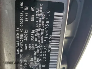 2016 Kia Optima EX z VIN 5XXGU4L31GG058210, wystawiony jako Copart lot #58860925 z przebiegiem 115 730 mil mil oraz Szkoda całkowita • Salvage title. Historia ofert i sprzedaży dostępna na DreamBid. Obrazek 12.