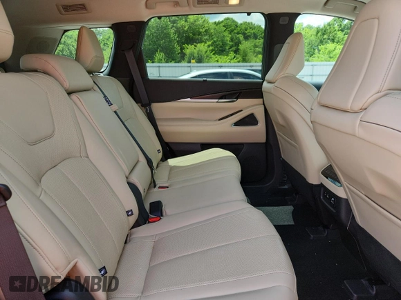 2022 Infiniti QX60 Sensory with VIN 5N1DL1GS0NC331233, listed as a Copart auction lot 61033025 with 23,434 mi miles and Salvage title. Bid and sale history available at DreamBid. Image 11.