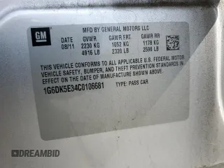 2012 Cadillac CTS Performance z VIN 1G6DK5E34C0106681, wystawiony jako Copart lot #55050665 z przebiegiem 151 396 mil mil oraz Szkoda całkowita • Salvage title. Historia ofert i sprzedaży dostępna na DreamBid. Obrazek 12.