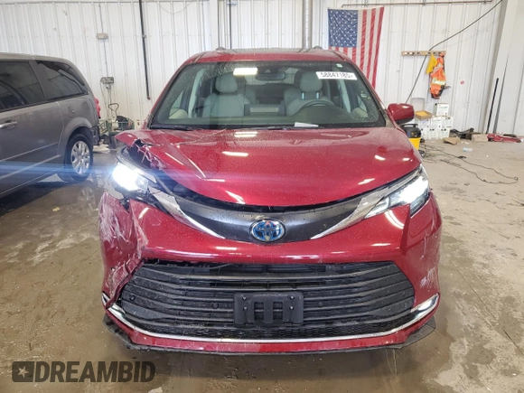 2023 Toyota Sienna XLE with VIN 5TDYSKFC7PS077336, listed as a Copart auction lot 58847185 with 37,197 mi miles and Salvage title. Bid and sale history available at DreamBid. Image 5.