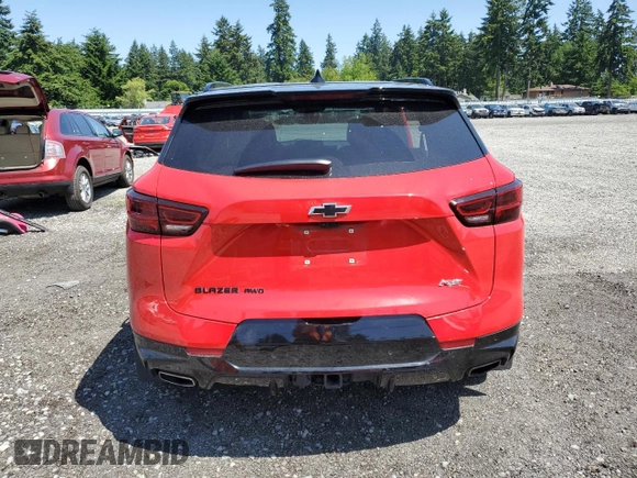 2023 Chevrolet Blazer RS with VIN 3GNKBKRSXPS104038, listed as a Copart auction lot 59301595 with 26,218 mi miles and Salvage title. Bid and sale history available at DreamBid. Image 6.