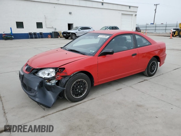 2005 Honda Civic Cpe VP with VIN 1HGEM22105L008523, listed as a Copart auction lot 51151255 with 124,132 mi miles and Salvage Title. Bid and sale history available at carsss.com. Image 1.