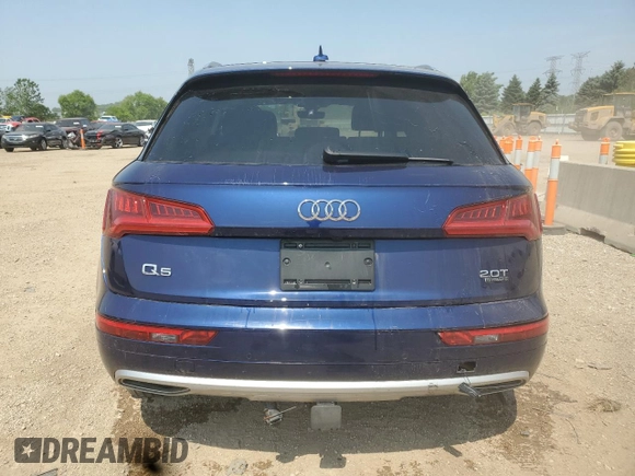 2018 Audi Q5 Premium Plus with VIN WA1BNAFY2J2021039, listed as a Copart auction lot 59170795 with 64,539 mi miles and Salvage title. Bid and sale history available at DreamBid. Image 6.