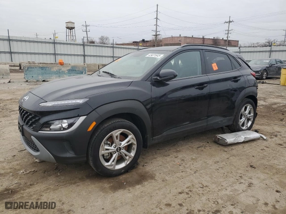 2023 Hyundai Kona SEL with VIN KM8K6CAB1PU063602, listed as a Copart auction lot 43431645 with 0 mi miles and Salvage Title. Bid and sale history available at carsss.com. Image 1.