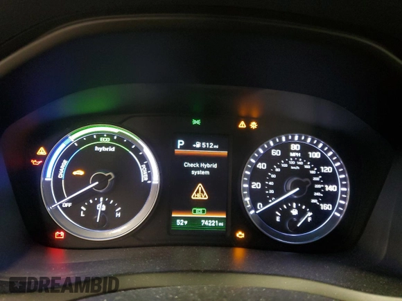 2018 Hyundai Sonata Hybrid Limited with VIN KMHE34L31JA084041, listed as a Copart auction lot 78978654 with 74,221 mi miles and Non Repairable. Bid and sale history available at carsss.com. Image 9.