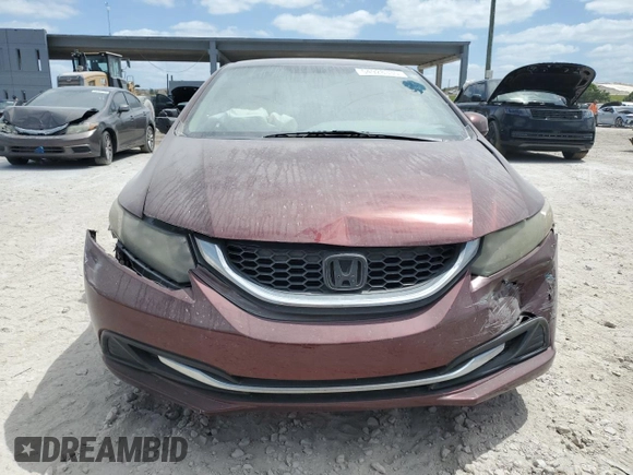 2013 Honda Civic LX with VIN 19XFB2F56DE054256, listed as a Copart auction lot 54928335 with 138,425 mi miles and Salvage title. Bid and sale history available at DreamBid. Image 5.