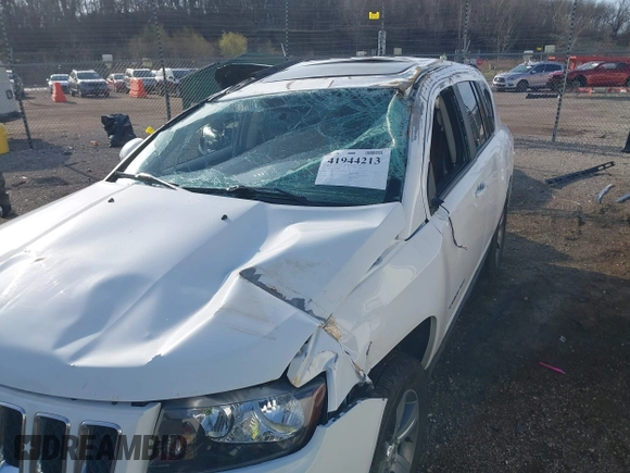 2017 Jeep Compass High Altitude with VIN 1C4NJDEB4HD192984, listed as a IAAI auction lot 41944213 with 128,437 mi miles. Bid and sale history available at carsss.com. Image 6.