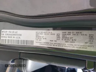 2021 Jeep Grand Cherokee Altitude with VIN 1C4RJKAG4M8151314, listed as a IAAI auction lot 42013203 with 42,951 mi miles and . Bid and sale history available at DreamBid. Image 9.