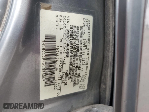 2010 Nissan Versa 1.8 SL with VIN 3N1BC1CP4AL353069, listed as a Copart auction lot 50407665 with 146,768 mi miles and Salvage Title. Bid and sale history available at carsss.com. Image 12.