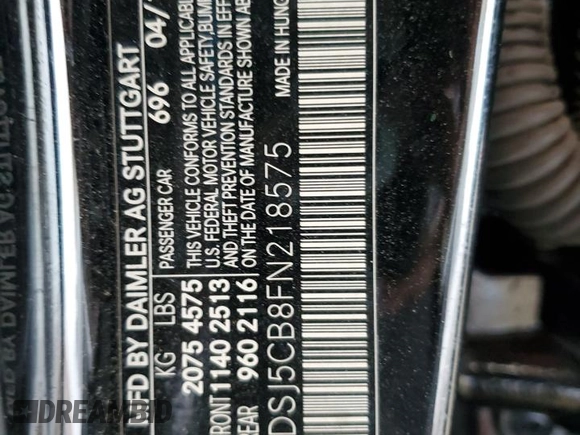 2015 Mercedes-Benz CLA 45 AMG with VIN WDDSJ5CB8FN218575, listed as a Copart auction lot 79330934 with 75,167 mi miles and Non Repairable. Bid and sale history available at DreamBid. Image 13.