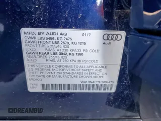 2018 Audi Q5 Premium Plus with VIN WA1BNAFY3J2004475, listed as a Copart auction lot 52731845 with 112,884 mi miles and Clean Title. Bid and sale history available at carsss.com. Image 13.