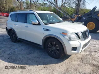 2017 Nissan Armada Platinum z VIN JN8AY2NE0H9707690, wystawiony jako IAAI lot #41931615 z przebiegiem 101 640 mil mil oraz . Historia ofert i sprzedaży dostępna na DreamBid. Obrazek 1.