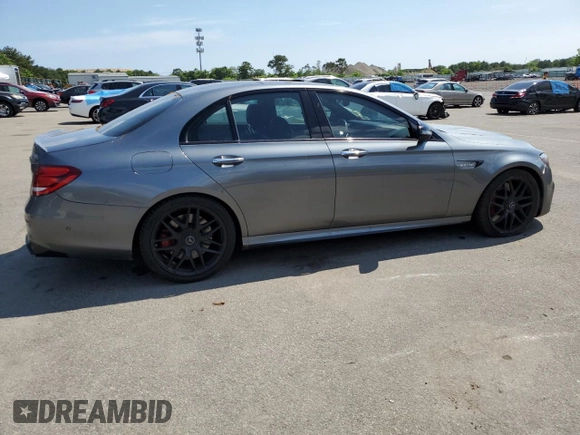 2019 Mercedes-Benz E 63 S AMG with VIN WDDZF8KB2KA689531, listed as a Copart auction lot 58630144 with 56,796 mi miles and Salvage Title. Bid and sale history available at DreamBid. Image 3.