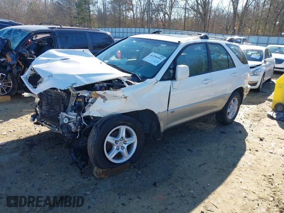 2002 Lexus RX 300 with VIN JTJGF10UX20129045, listed as a IAAI auction lot 41296991 with Not Provided miles. Bid and sale history available at carsss.com. Image 18.
